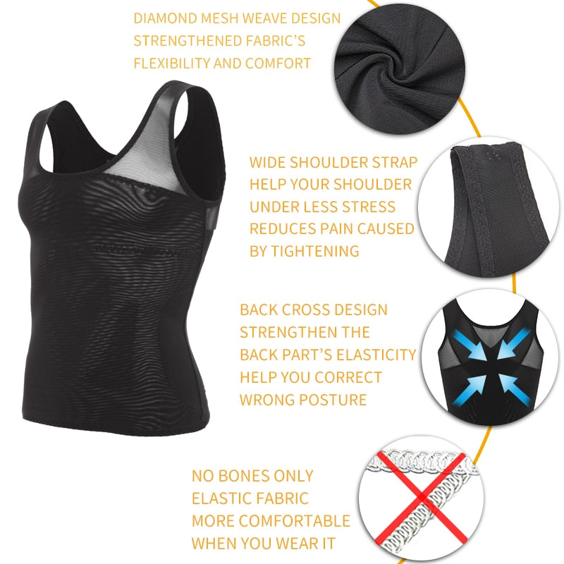 Men's Body Shaper Belly Control Slimming Shapewear Waist Trainer vest modeling underwear corset