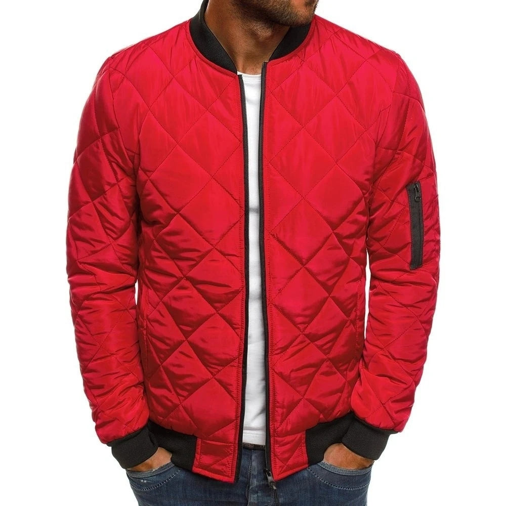 Men's Jackets-Windproof Bomber Jacket Full Zip Winter Warm Padded Coats Outwear