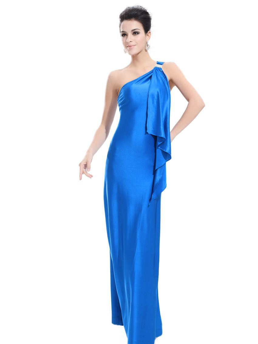 Women's One Shoulder Hollow Out Dress Elegant Sleeveless