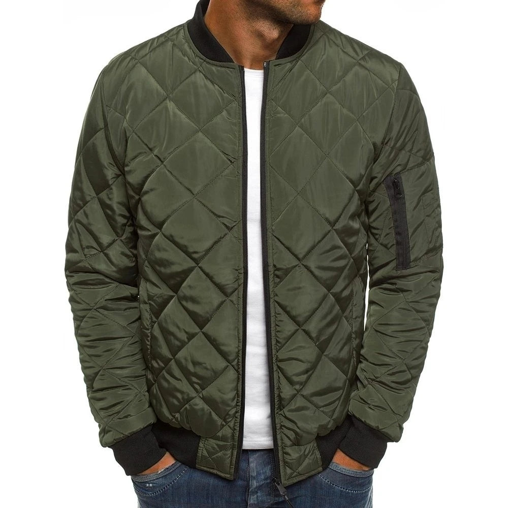 Men's Jackets-Windproof Bomber Jacket Full Zip Winter Warm Padded Coats Outwear