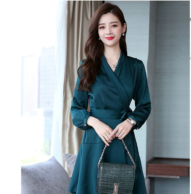Womens Summer Dress V Neck Sleeve Tie Waist Business Casual Work Mini Shirt Dresses
