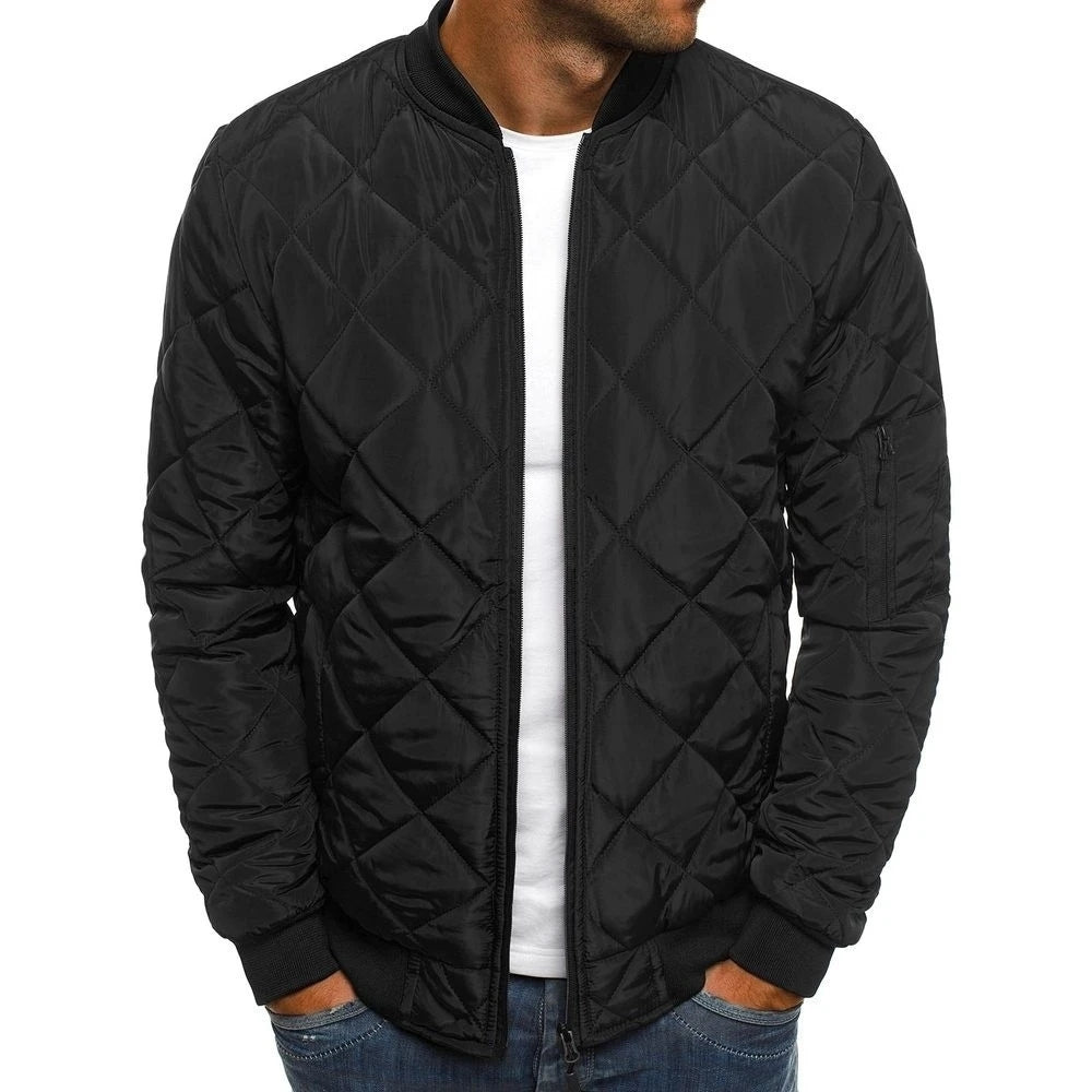 Men's Jackets-Windproof Bomber Jacket Full Zip Winter Warm Padded Coats Outwear