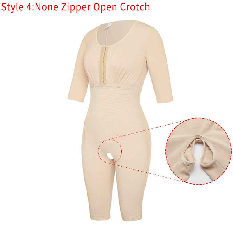Women Powernet Full Body Shaper Post-Surgery BodySuit Waist Trainer Tummy Control Arm shaper