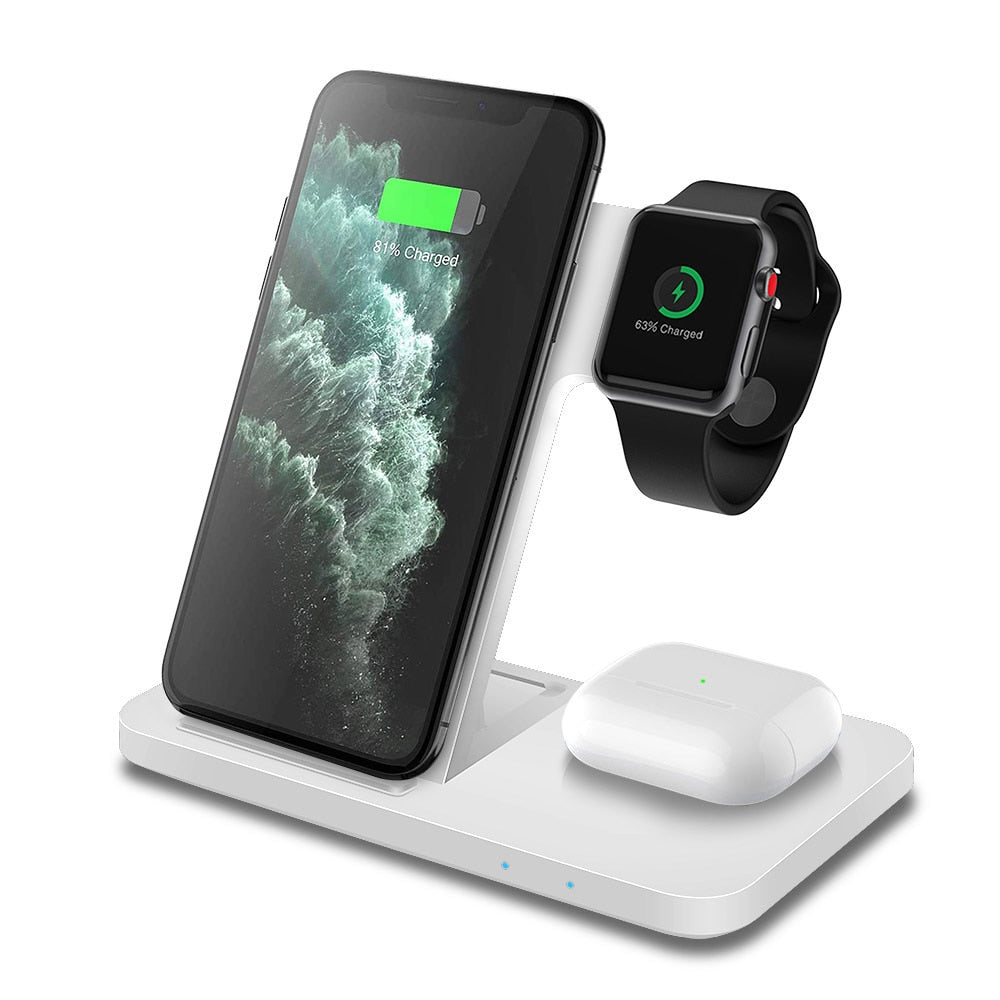 Fast Wireless Charger Dock Station For iPhone, Apple Watch, Air Pods 3 Pro Charging Stand