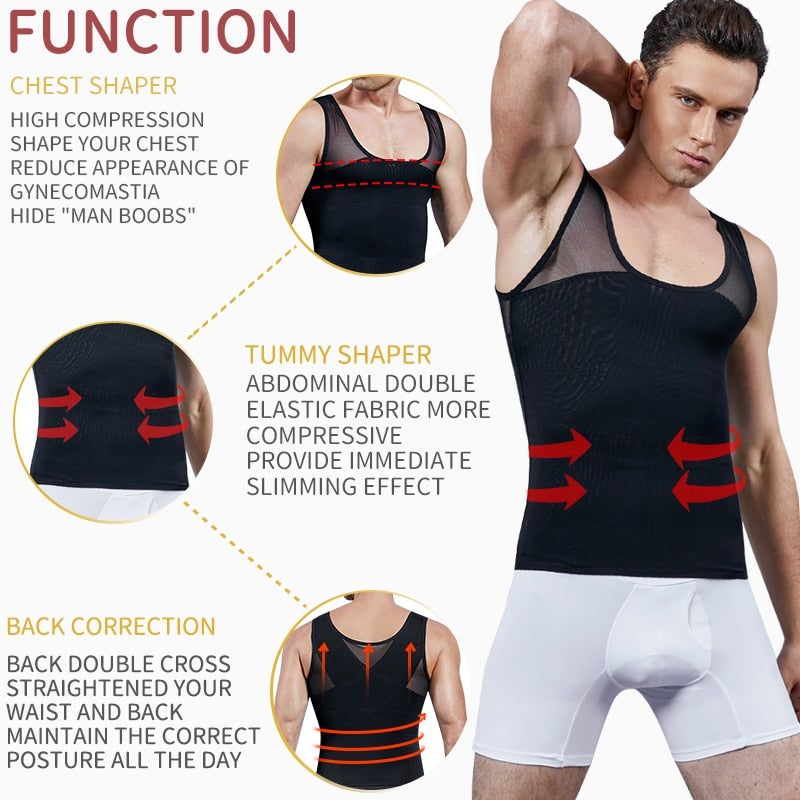 Men's Body Shaper Belly Control Slimming Shapewear Waist Trainer vest modeling underwear corset