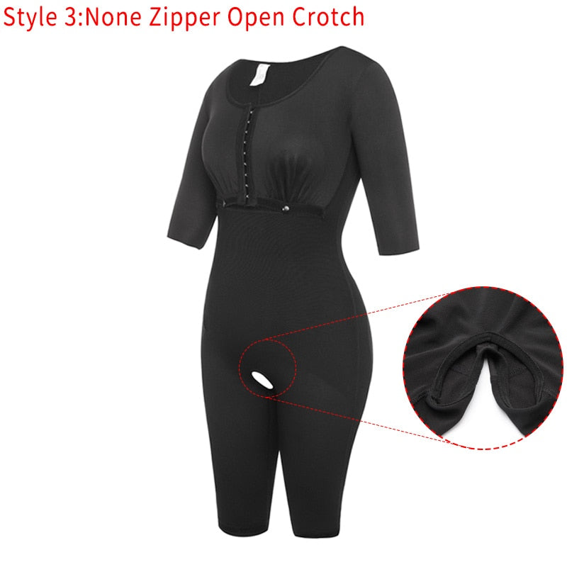 Women Powernet Full Body Shaper Post-Surgery BodySuit Waist Trainer Tummy Control Arm shaper