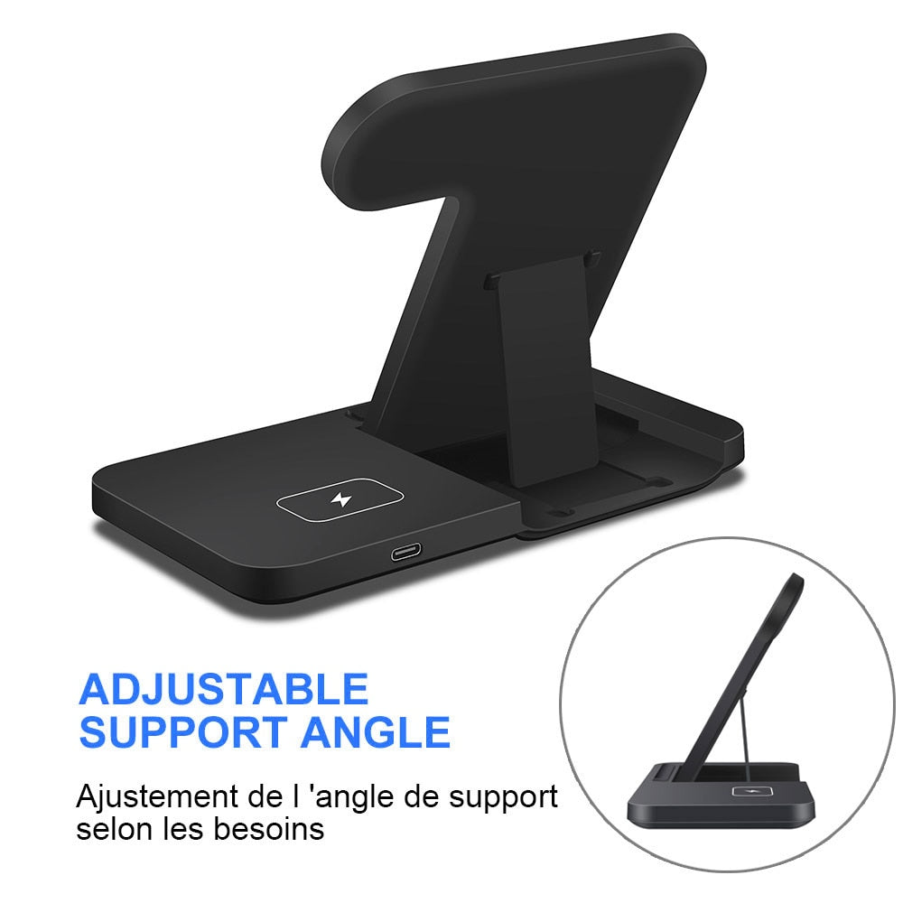 Fast Wireless Charger Dock Station For iPhone, Apple Watch, Air Pods 3 Pro Charging Stand