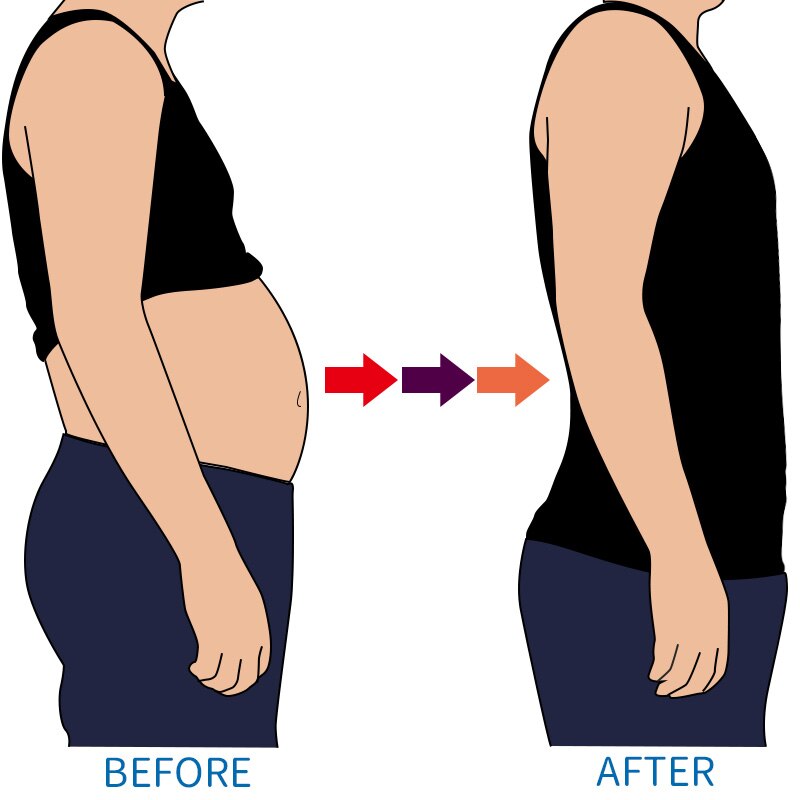 Men's Body Shaper Chest Compression Shirts Tummy Control Waist Trainer Corset