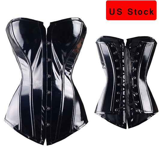 Sexy women PVC Steampunk Leather Waist Trainer waist trainer body shaper