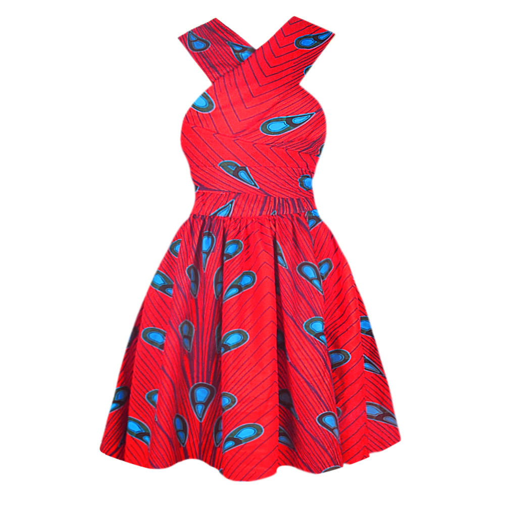 Women's African Printed pleated skirt